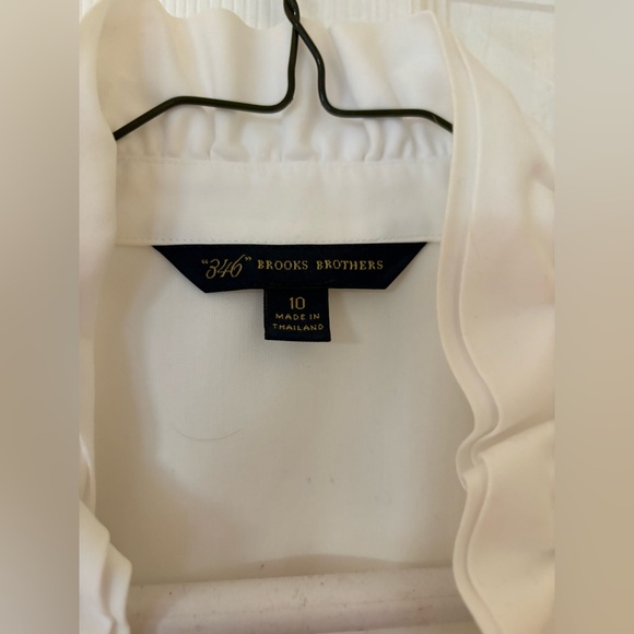 Brooks Brothers women's non-iron stretch ruffle blouse size 10 - Picture 3 of 7